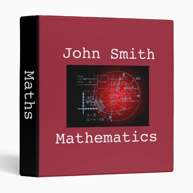 Mathematics student or teacher folder portfolio (Front/Spine)