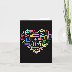 Mathematics Symbols Heart Fun Valentines Day Math Card