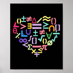 Mathematics Symbols Heart Fun Valentines Day Math Poster