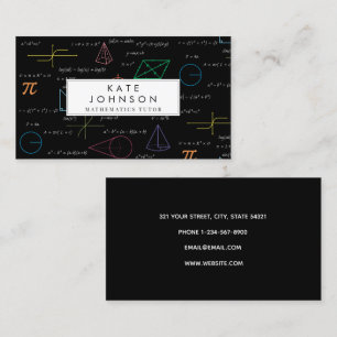 Mathematics Teacher Tutor Equations Math Formulas  Business Card