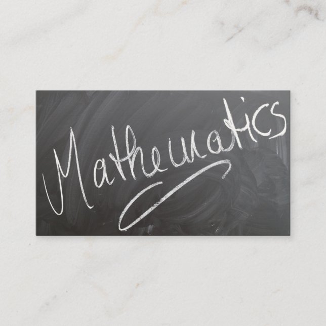 Mathematics Tutor Chalkboard - Business Card (Front)