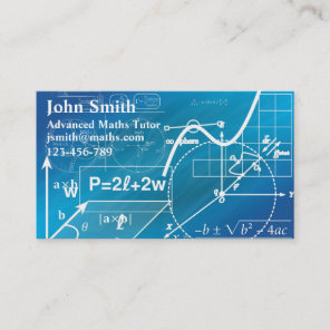 Mathematics tutor or teacher stylish advanced math business card