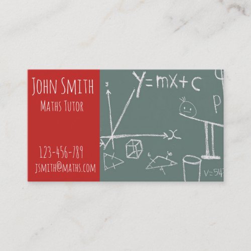 Mathematics tutor or teacher stylish advanced math business card