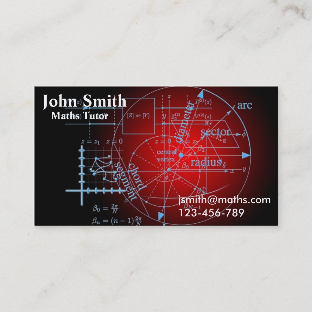 Mathematics tutor or teacher stylish advanced math business card | Zazzle