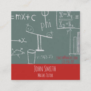 Mathematics tutor or teacher stylish advanced math square business card