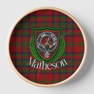 Matheson Scottish Clan Tartan & Crest Clock