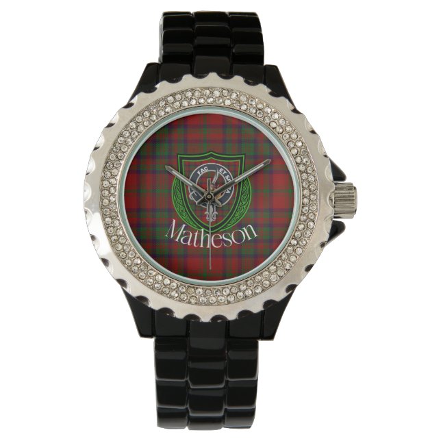 Matheson Scottish Clan Tartan & Crest Watch (Front)
