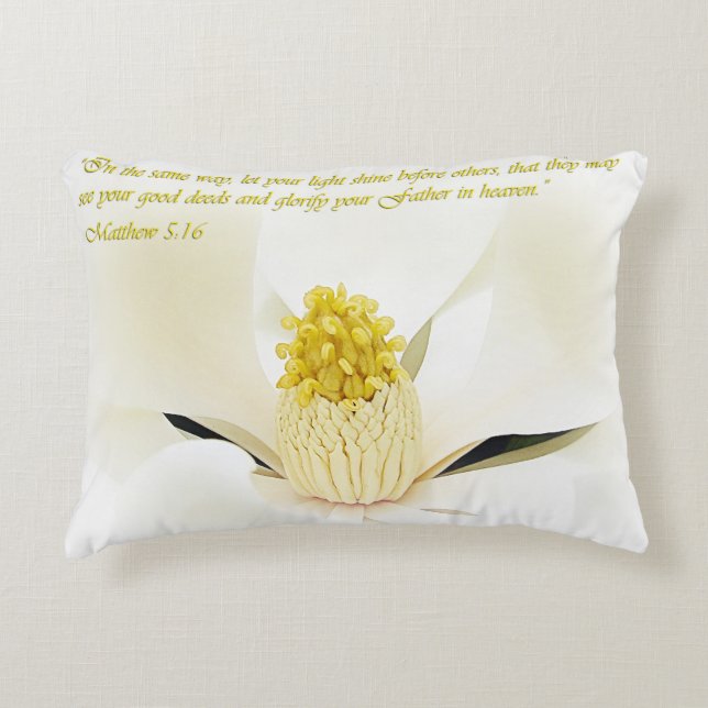 Mathew 5:16 Inspirational Accent Pillow (Front)