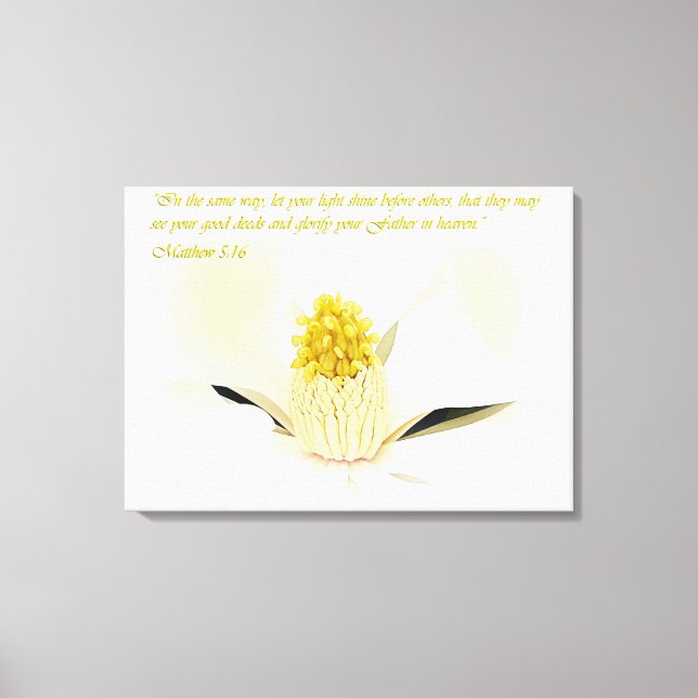 Mathew 5:16 Inspirational Canvas Print (Front)