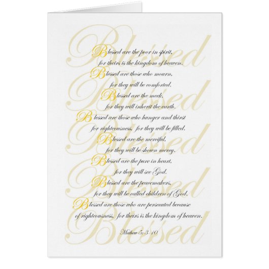 Mathew 5: 3-10 cards (Front)