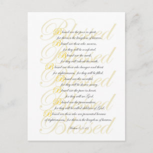 Mathew 5: 3-10 postcard