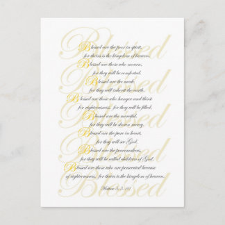 Mathew 5: 3-10 postcard