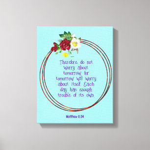 Mathew 6: 24   Motivational bible Quotes Verse Canvas Print