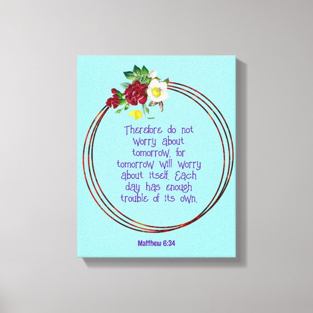 Mathew 6: 24 | Motivational bible Quotes Verse Canvas Print (Front)