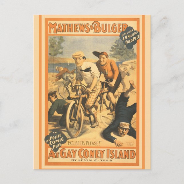 Mathew and Bulger at Gay Coney Island Postcard (Front)