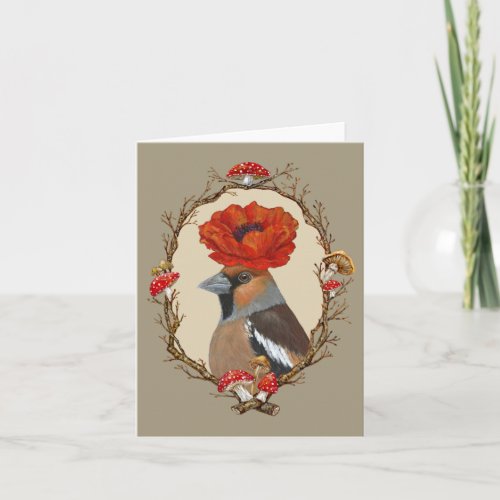 Mathew the hawfinch card