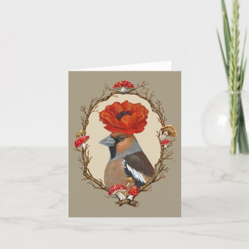 Mathew the hawfinch card