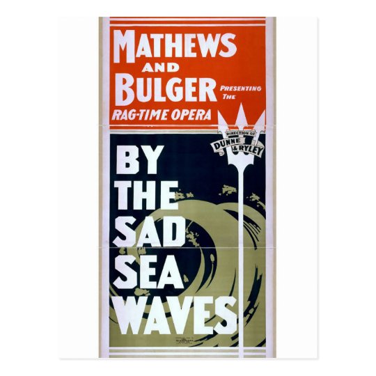 Mathews and Bulger, 'By the sad sea waves' Retro T Postcard