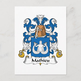 Mathieu Family Crest Postcard