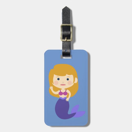 mermaid luggage tag