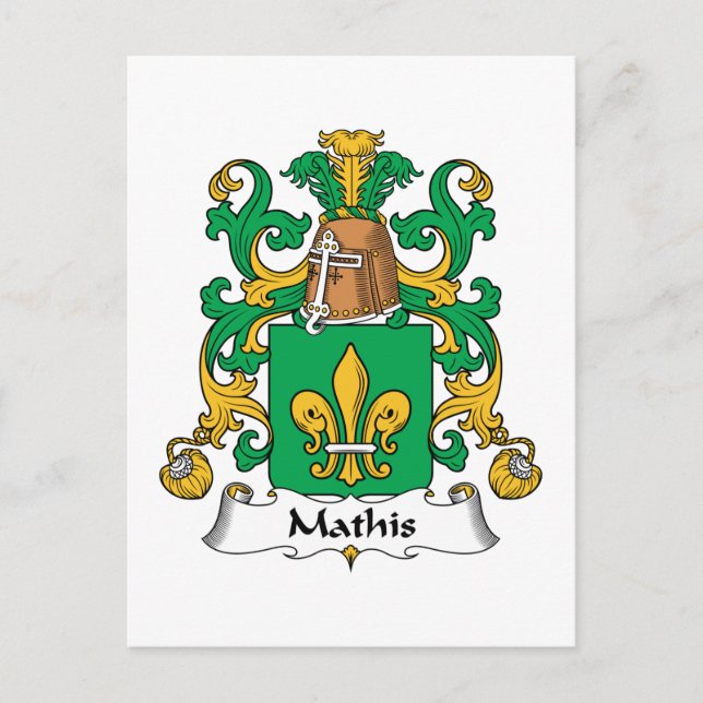 Mathis Family Crest Postcard (Front)
