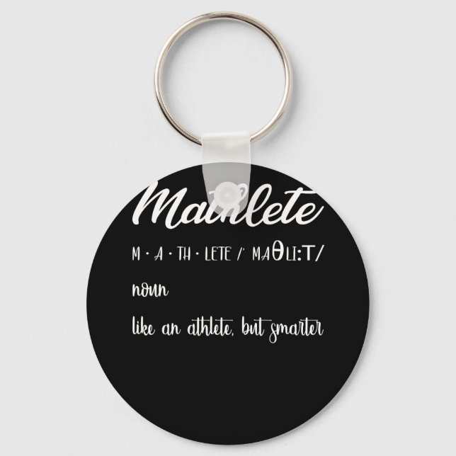 Mathlete Definition Math Nerd Geek Keychain (Front)
