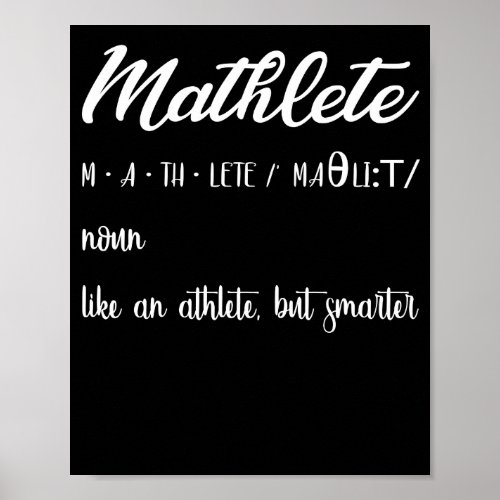 Mathlete Definition Math Nerd Geek Poster