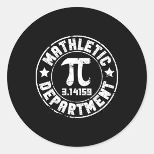 Mathletic Department 3.14159 Pi Day Math Teacher V Classic Round Sticker