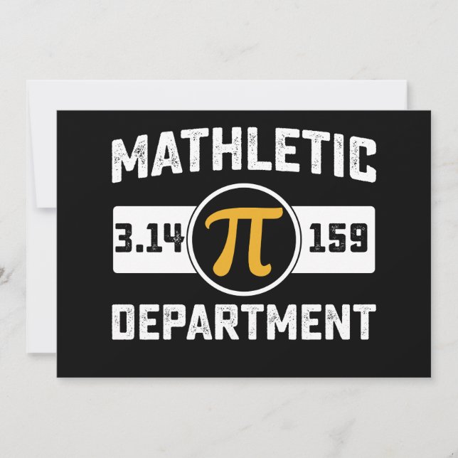 Mathletic Department Pi Day Math Vintage Invitation (Front)