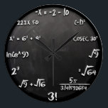 Maths Equation Clock (Black)<br><div class="desc">This is how geeks see the time! Inspired from The Big Bang Theory's Sheldon Cooper. Some might also call it Sheldon Cooper Clock :D</div>