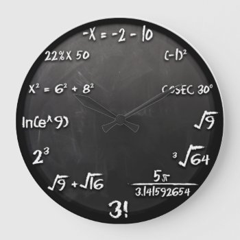 Maths Equation Clock (black) by srk4you at Zazzle