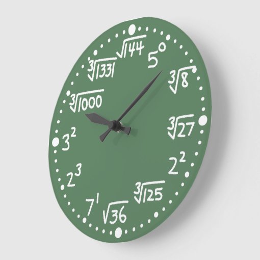 Maths Exponents Square and Cube Roots Wall Clock Zazzle