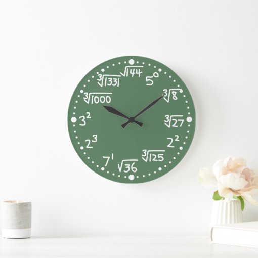 Maths Exponents Square and Cube Roots Wall Clock Zazzle