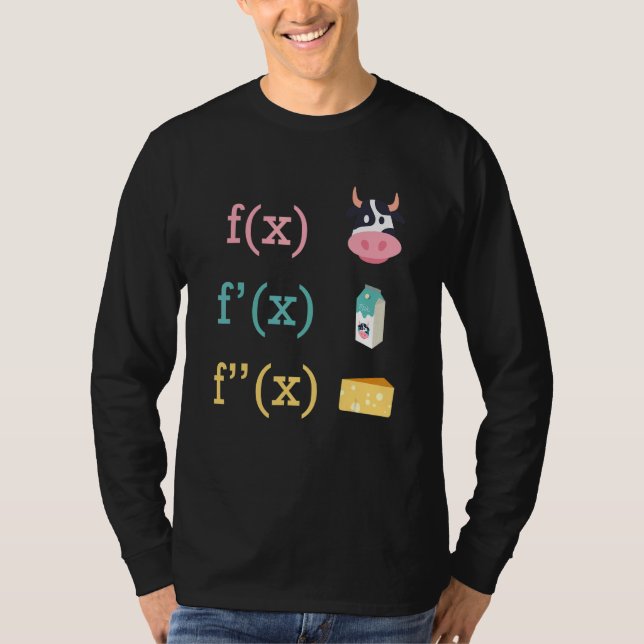 Maths Fun Cow Milk Cheese Derivation Infinity Calc T-Shirt (Front)