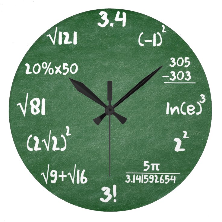 Maths Green Slate Mathematics Wall Clock | Zazzle