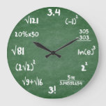 Maths Green Slate Mathematics Wall Clock at Zazzle