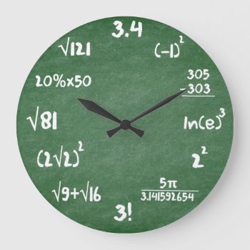 Maths Green Slate Mathematics Wall Clock by srk4you at Zazzle