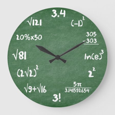 Maths Green Slate Mathematics Wall Clock