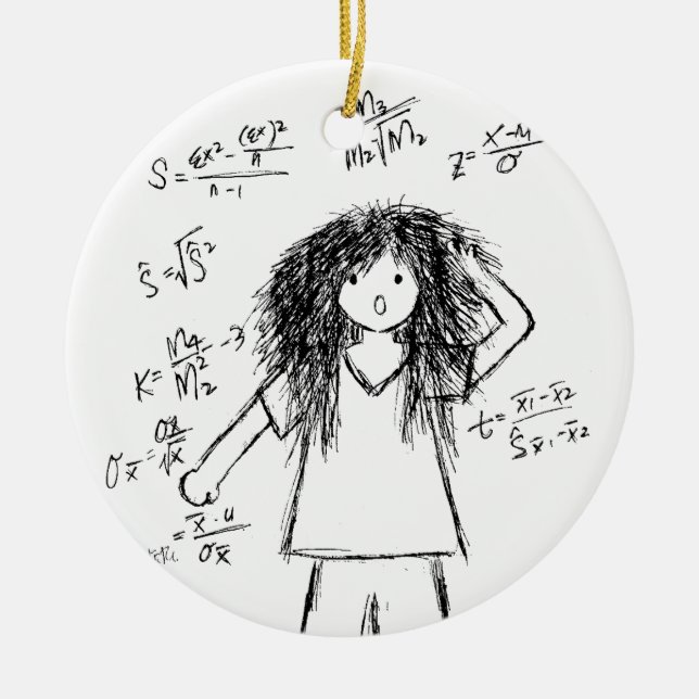 Maths Madness Ceramic Ornament (Front)