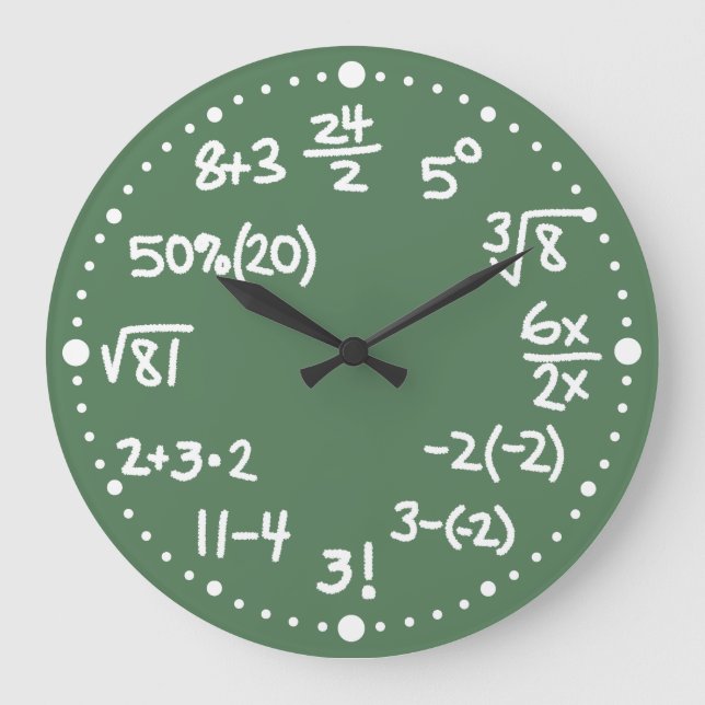 Maths Mathematical Equations Clock Version Two (Front)