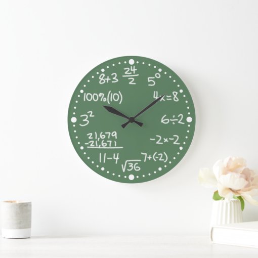 Maths Mathematical Equations Clock with Minutes Zazzle