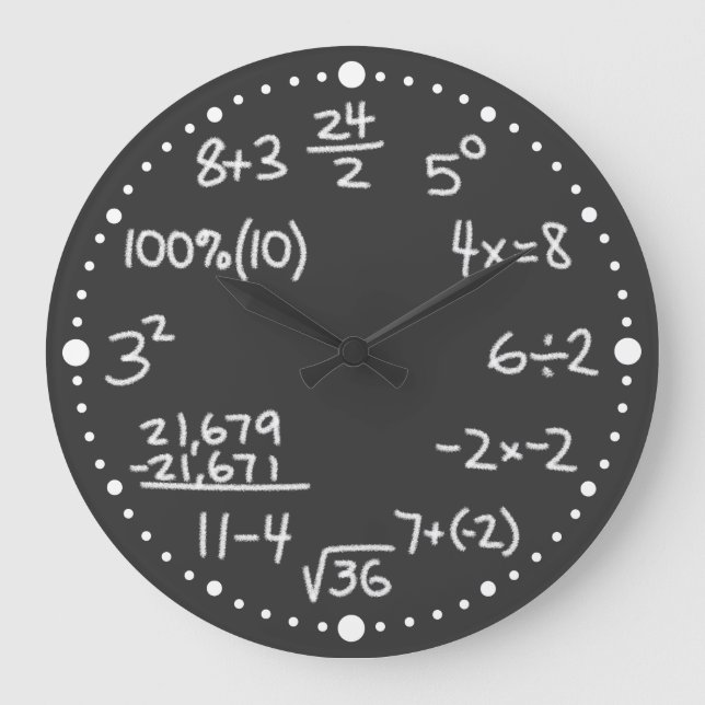 Maths Mathematical Equations Lover Black Clock (Front)