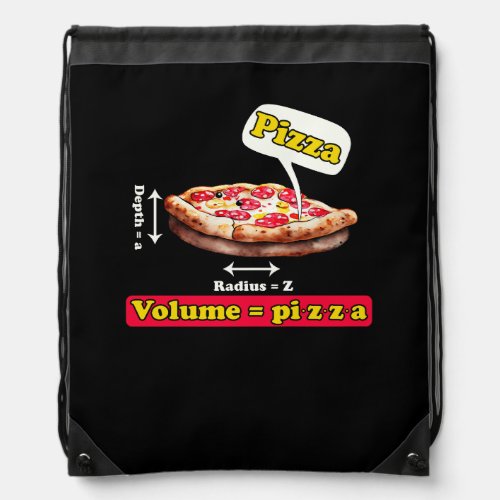 Maths Nerd Pizza Lovers Math Teacher Volume Formul Drawstring Bag