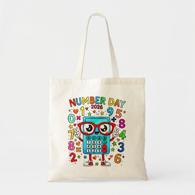 Maths Number Day Tote Bag for School (Front)