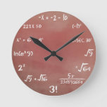 Maths Quiz Clock - Brown Medium at Zazzle