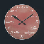 Maths Quiz Clock - Brown Medium<br><div class="desc">Brown color variation for the nerdy Mathematics pop quiz clock.</div>