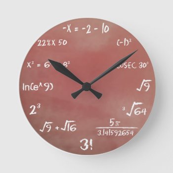Maths Quiz Clock - Brown Medium by srk4you at Zazzle
