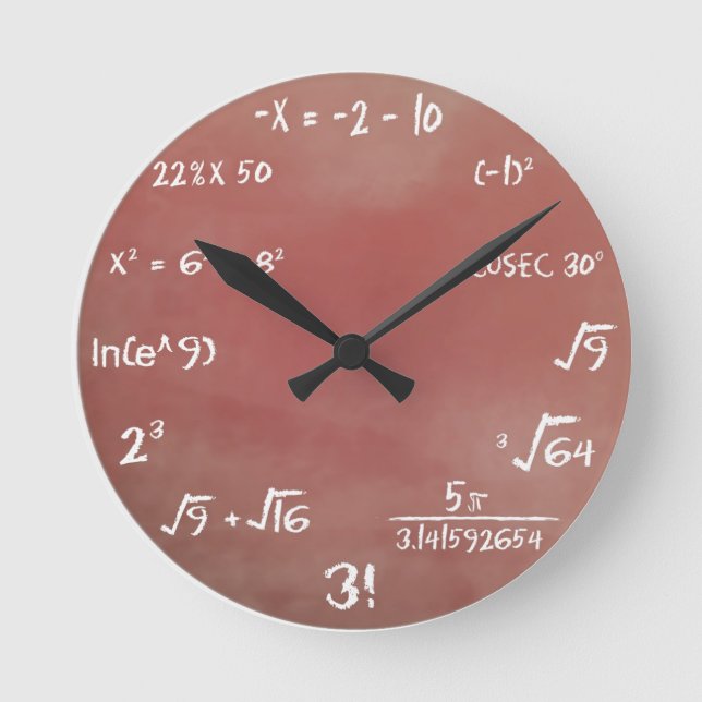 Maths Quiz Clock - Brown Medium (Front)
