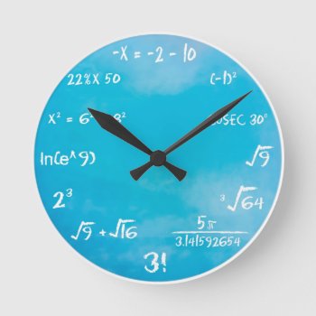 Maths Quiz Clock - Clock Blue by srk4you at Zazzle