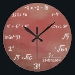 Maths Quiz Wall Clock<br><div class="desc">Brown color. Geeky enough? (Also available in other colors)</div>